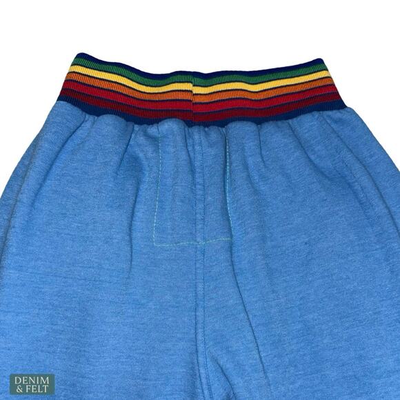 Aviator Nation Rainbow Stripe Sweatpants Blue Retro Coastal Cozy Luxe Joggers SM